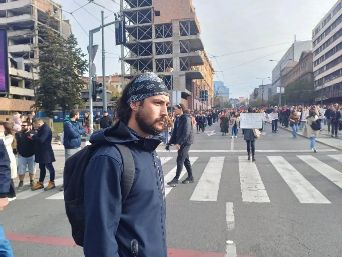 Fotografija: Ivan Bjelić na građanskom protestu