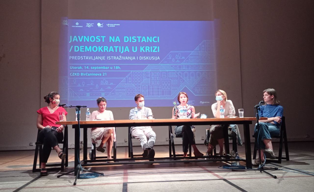 Predstavljanje istraživanja „Javnost na distanci, demokratija u krizi” u CZKD; Foto: Iskra Krstić / Mašina