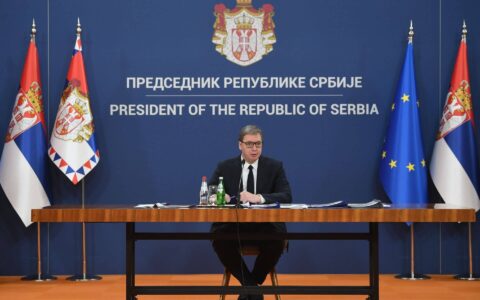Aleksandar Vučić na konferenciji za medije.