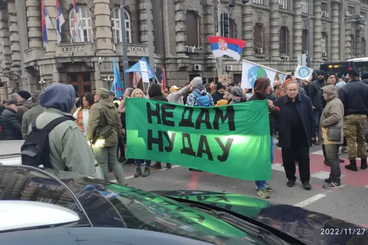 Protest SEOS ispred Vlade, 27. novembar 2022; Foto: Savski nasip / Facebook
