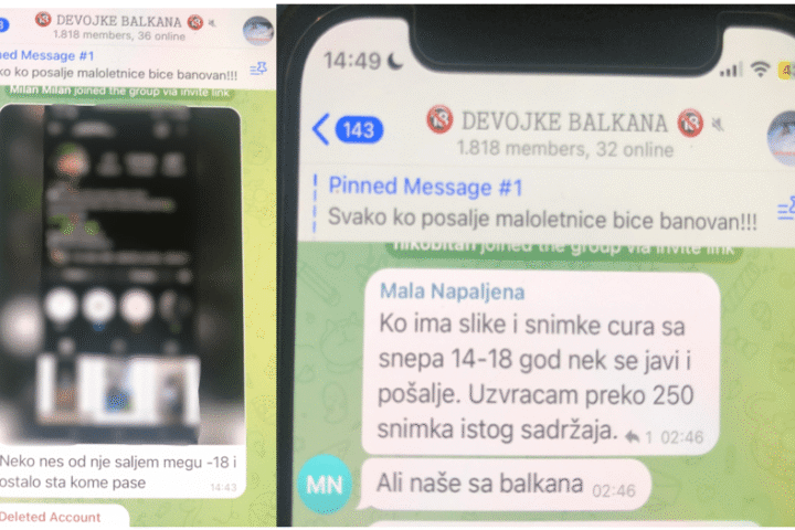 Slike ekrana Telegram grupa.