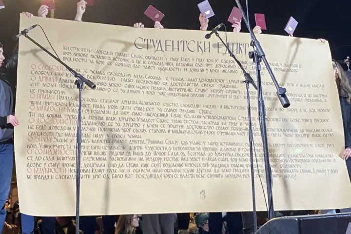 Studentski edikt; Foto: Mašina