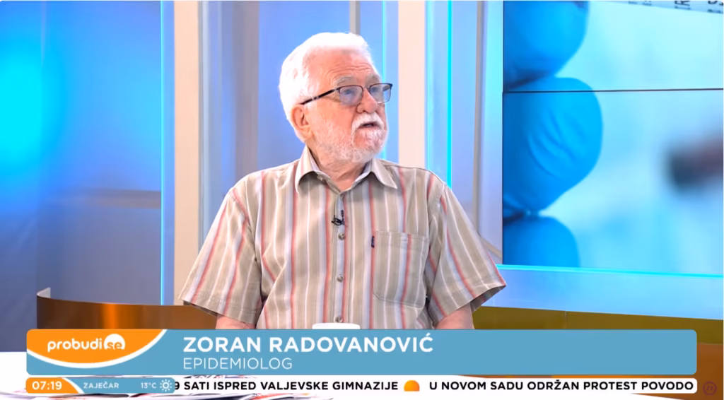Epidemiolog dr Zoran Radovanović; foto: printscreen Nova S